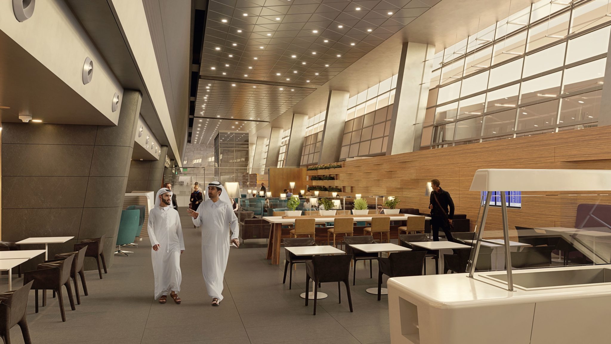 Qatar Airways Lounges 3D Interior Rendering Qatar Airways Designs